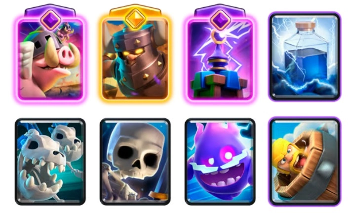 Mazo de Clash Royale con los Puerquitos reales Evolucionados