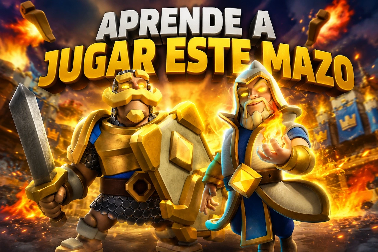 Mazo caballero heroe y mago de fuego heroe en Clash Royale